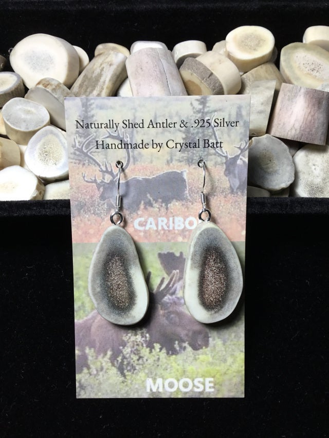 Caribou Antler & .925 Silver Earrings